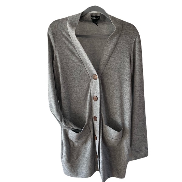 Y2K Wet Seal Women's Gray Cardigan Sweater - Picture 1 of 3